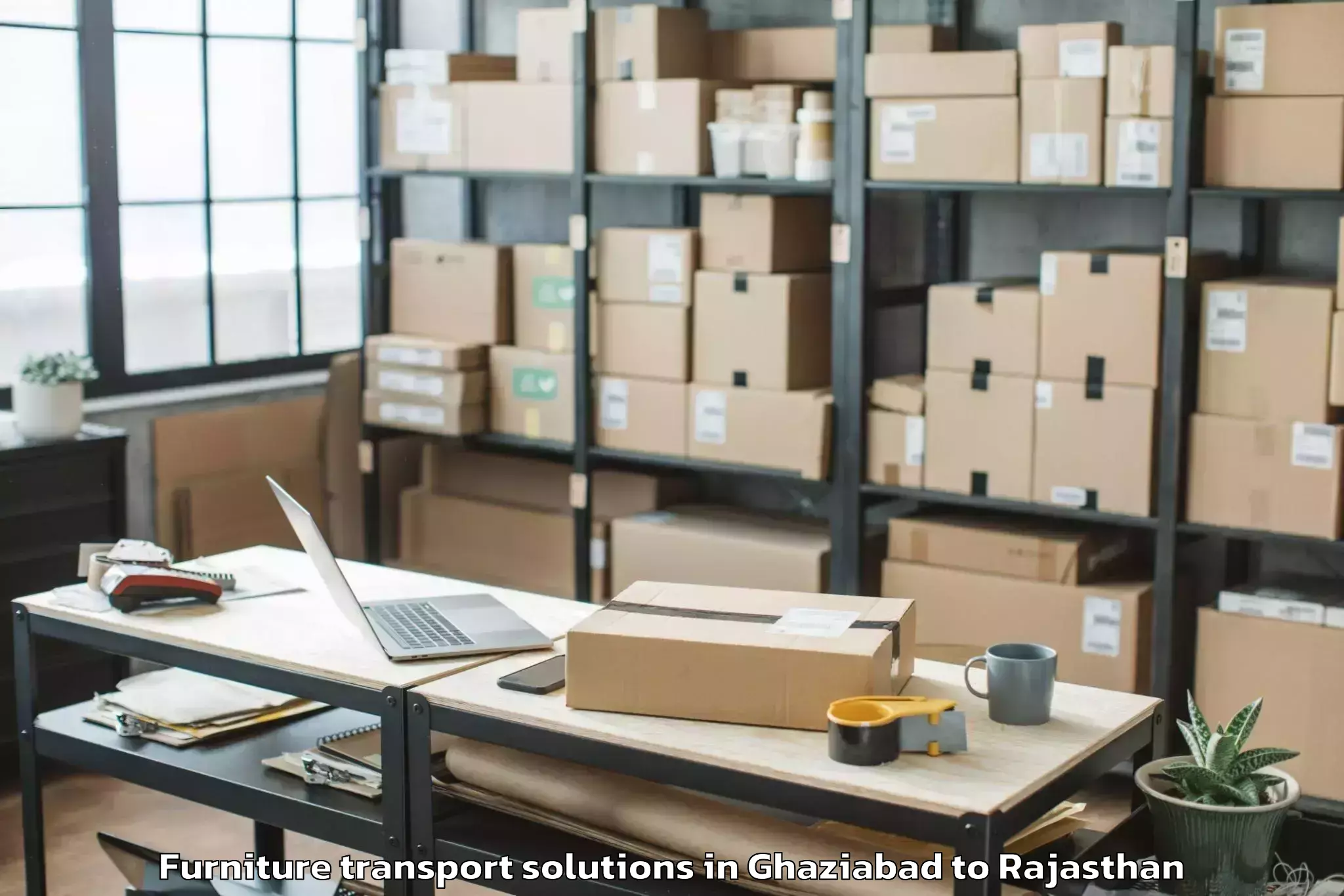 Expert Ghaziabad to Banswara Furniture Transport Solutions